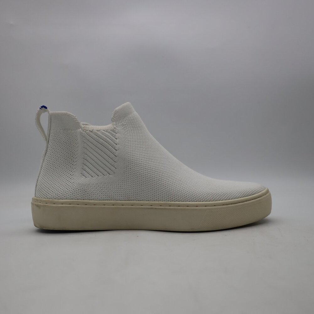 Rothy's Chelsea Boot Women's Size 5 White Knit Casual Sneakers Ankle Booties